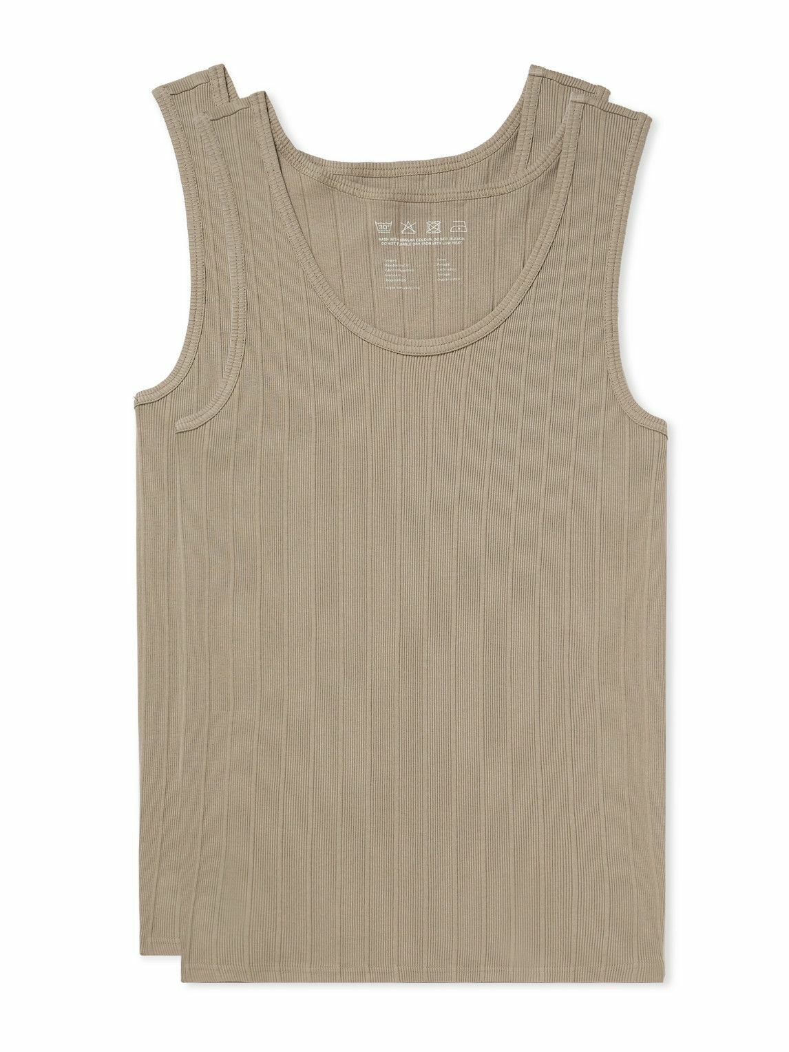 Photo: mfpen - Two-Pack Ribbed Organic Cotton Tank Tops - Neutrals