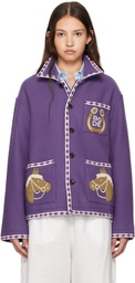 Bode Purple Bronco Appliqué Jacket
