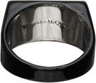 Alexander McQueen Black & White Graffiti Ring