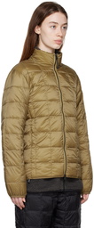 TAION Beige High Neck Down Jacket