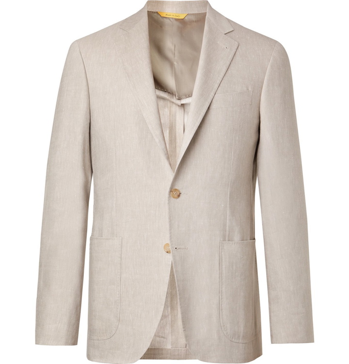 Photo: CANALI - Kei Slim-Fit Unstructured Linen and Wool-Blend Suit Jacket - Neutrals