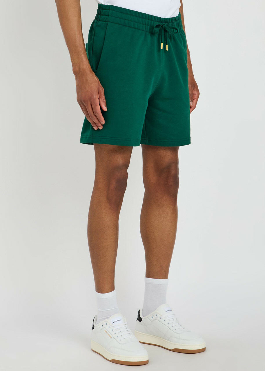 Casablanca Logo Cotton Shorts Green