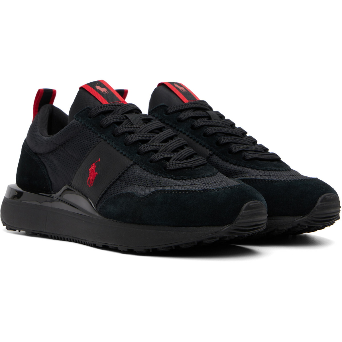 Polo Ralph Lauren Black Train 89 Suede & Oxford Sneakers