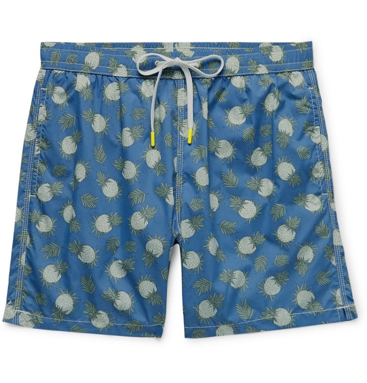 Photo: Hartford - Mid-Length Printed Swim Shorts - Blue
