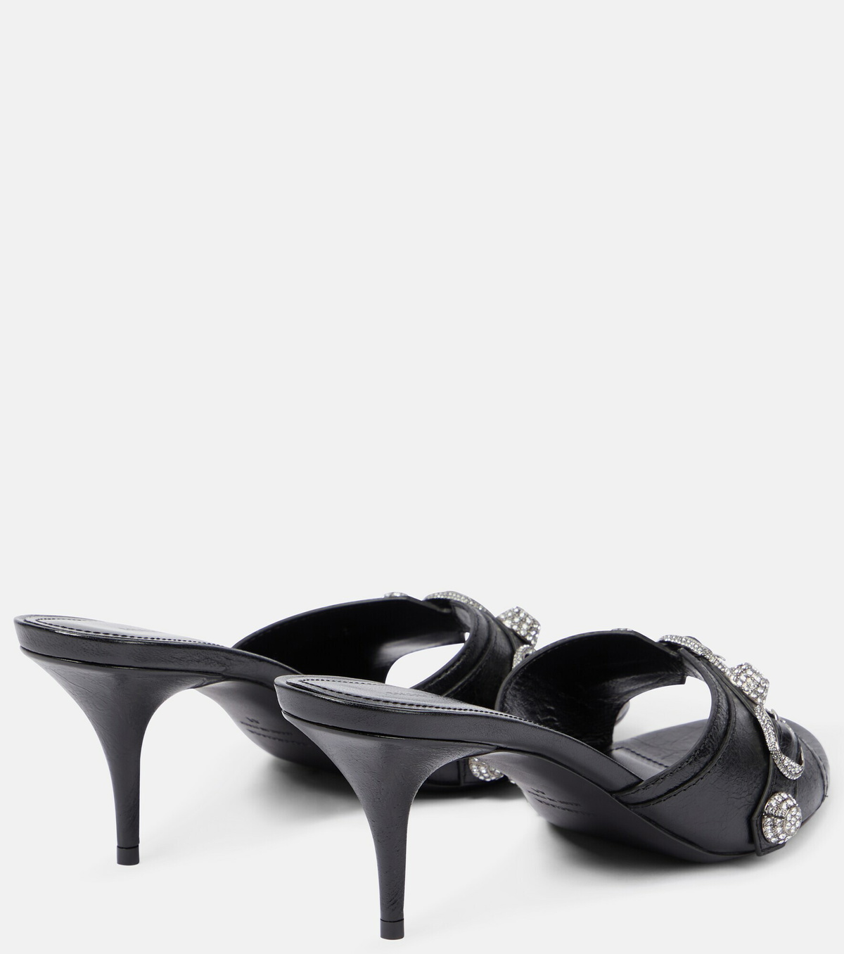 サンダル・ミュール BALENCIAGA Black leather Cagole mules (785784WAD4E 1081) Cagole leather mules in black - Balenciaga | Mytheresa