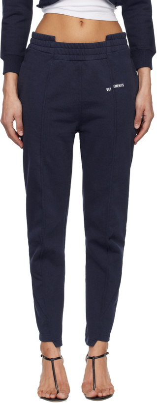 Photo: VETEMENTS Navy Cut Up Sweatpants