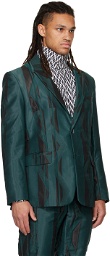 Labrum SSENSE Exclusive Green Embroidered Blazer