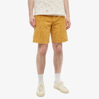 Wax London Men's Terry Camo Sweat Short in Mustard