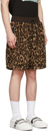 AMIRI Brown & Tan Printed Leopard Shorts