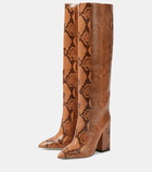 Paris Texas Anja croc-effect leather knee-high boots