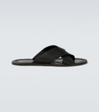 The Row Malick Cross leather sandals