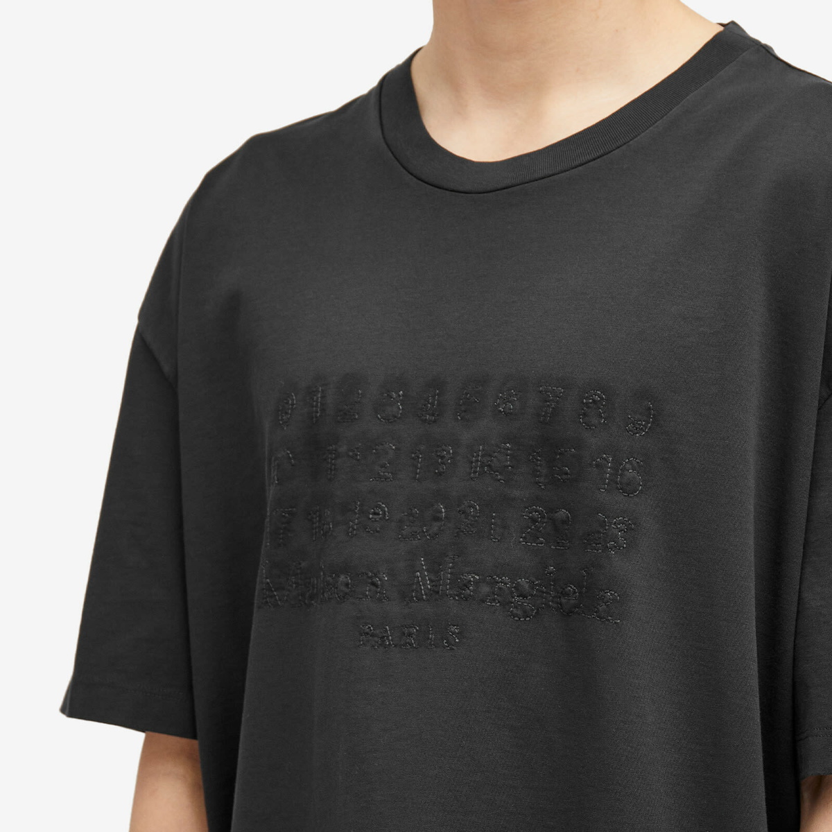 Maison Margiela Men's Number Embroidery T-Shirt in Washed