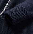 Berluti - Suede-Panelled Wool and Cashmere-Blend Bomber Jacket - Men - Midnight blue