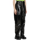 Maison Margiela Black Shiny Coated Zip Trousesr