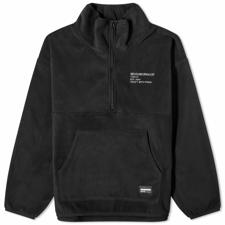 Photo: Neighborhood Men's Fleece Half Zip Crew Sweater in Black
