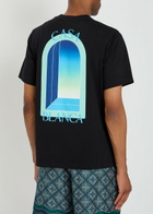Casablanca Gradient Arch Printed Cotton T-shirt Black