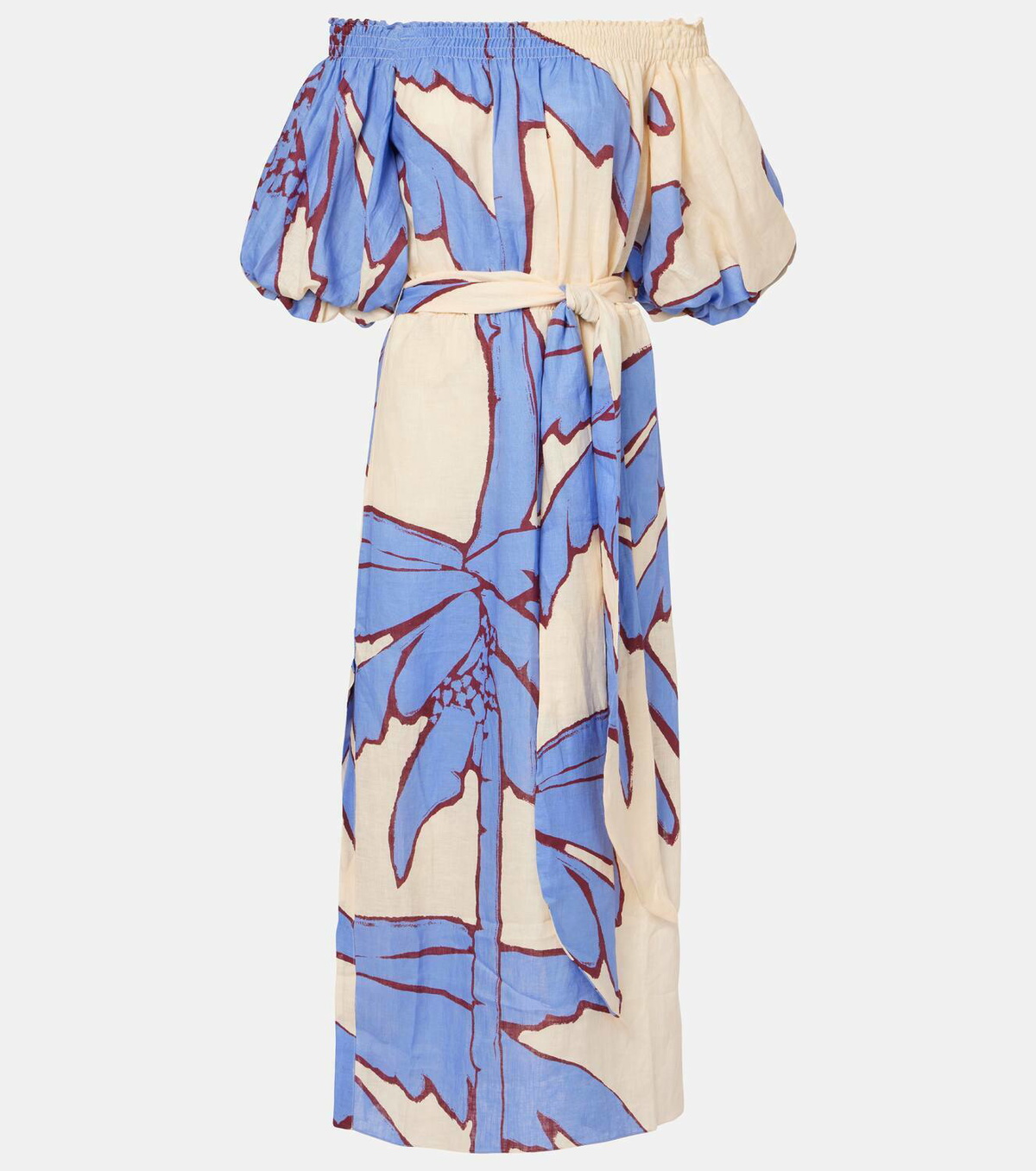 chinese dress ladies Johanna Ortiz Water Adventure Cut Out Linen Midi Dress main image 0