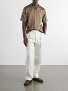 Orlebar Brown - Maitan Villa Camp-Collar Striped Woven Shirt - Brown