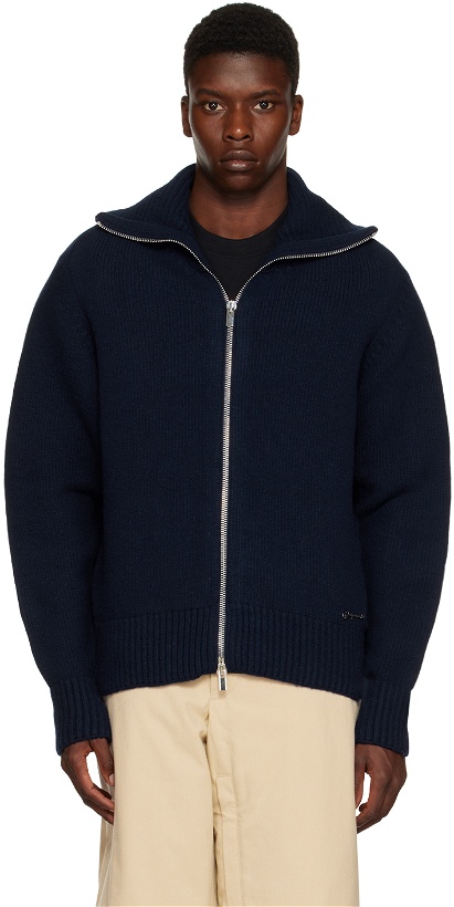 Photo: Jacquemus Navy 'Le Papier 'Le Cardigan Meunier' Sweater
