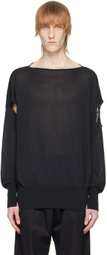 Sulvam Black Cutout Sweater