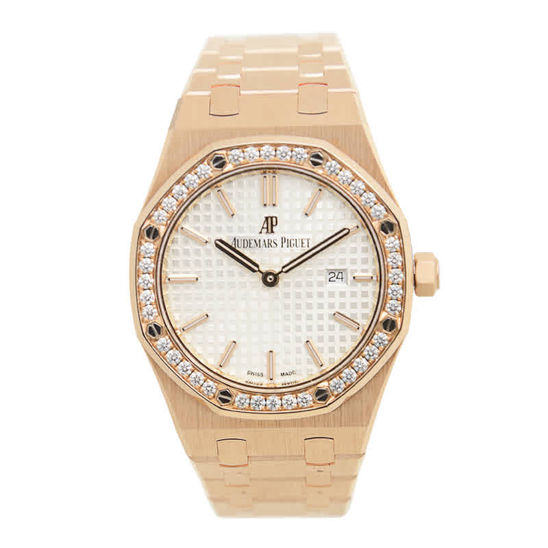 Audemars Piguet Royal Oak Silver Dial 18kt Rose Gold Ladies Watch 67651ORZZ1261OR01
