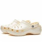 Crocs Classic Platform Shimmer Clog in Vanilla