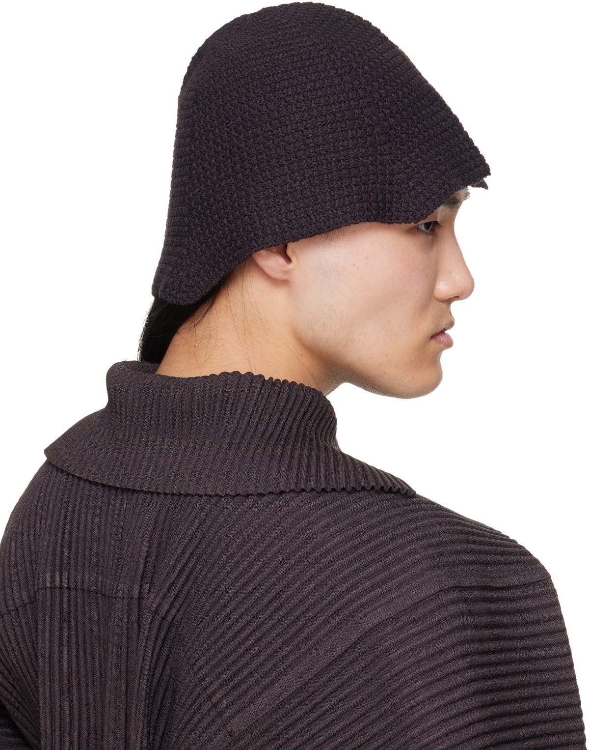 HOMME PLISSÉ ISSEY MIYAKE Brown Crochet Hat Homme Plisse Issey Miyake
