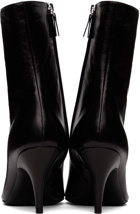 The Row Black Leather Sling Boots