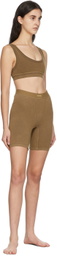 SKIMS Tan Outdoor Basics Seamed Bike Shorts