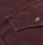 Brunello Cucinelli - Cutaway-Collar Cotton-Corduroy Western Shirt - Burgundy