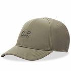 C.P. Company Men's Shell R Logo Cap in Thyme