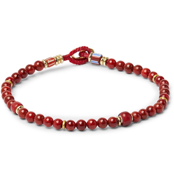 Photo: Mikia - Gold-Tone and Multi-Stone Bracelet - Red