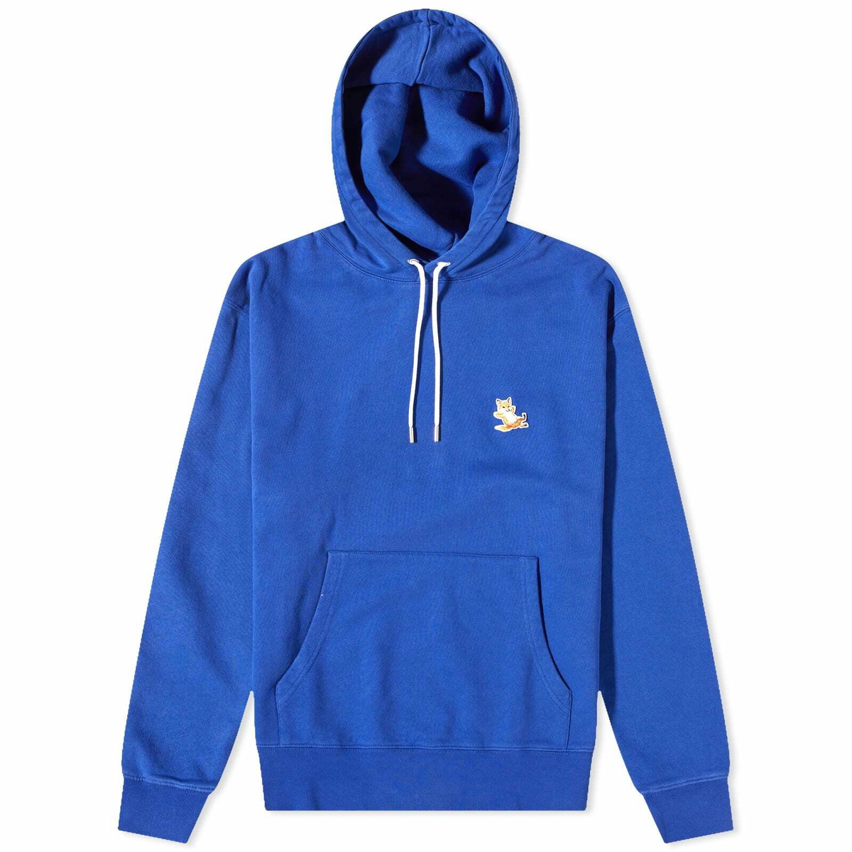 Maison Kitsuné Men's Chillax Fox Patch Classic Hoodie in Deep Blue