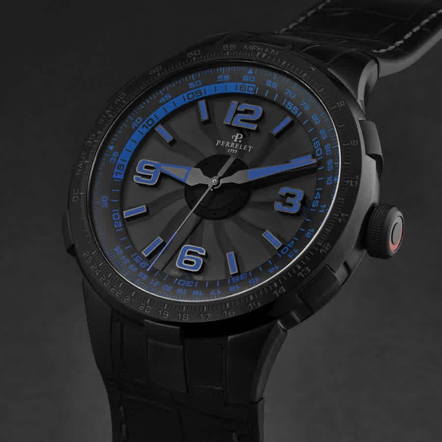 Perrelet Turbine Pilot Black Dial Mens Watch A1095/2