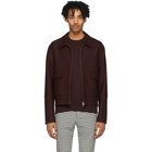 AMI Alexandre Mattiussi Burgundy Unstructured Zipped Jacket