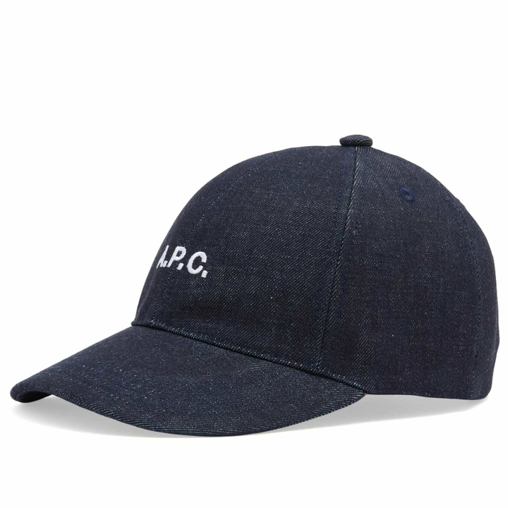 Photo: A.P.C. Men's Charlie Logo Cap in Indigo
