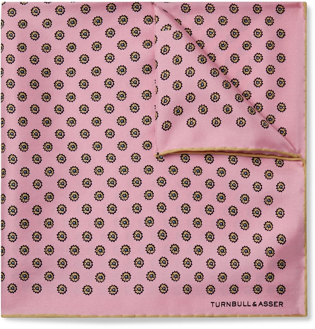 Photo: Turnbull & Asser - Printed Silk-Twill Pocket Square - Pink