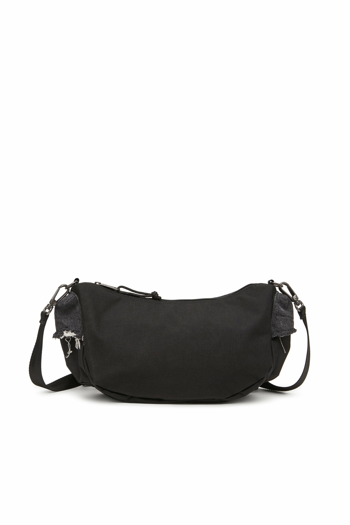 Diesel Shoulder bag in destroyed denim and CORDURA - Crossbody Bags - Unisex - Black