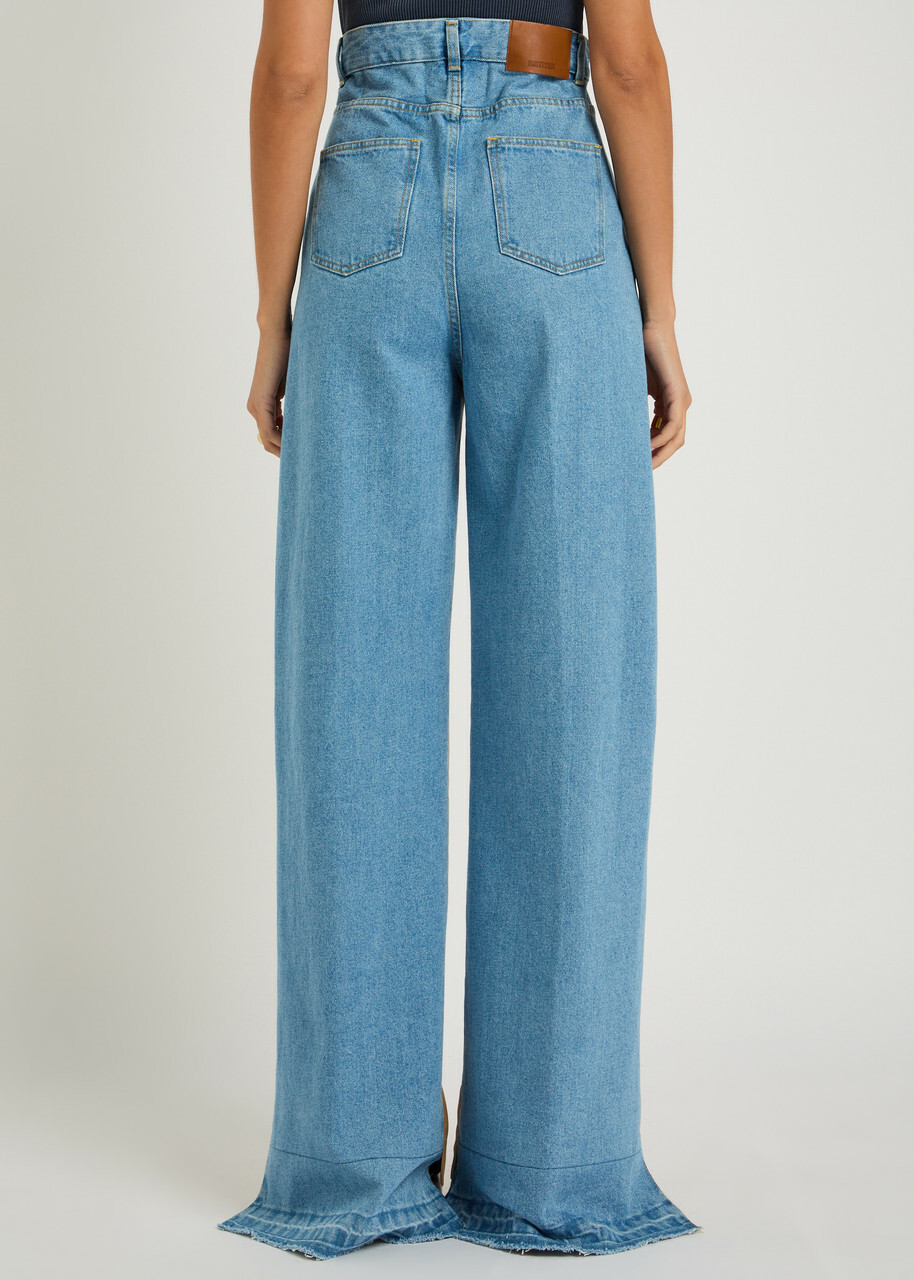 Bettter Panelled Straight-leg Cotton and Denim Trousers Camel
