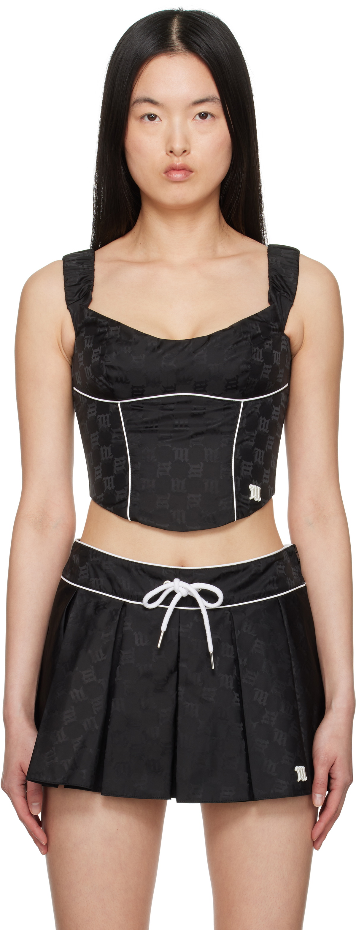 MISBHV Pink Monogram Corset Top MISBHV