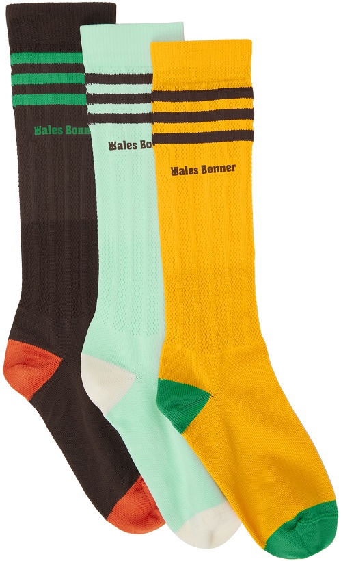 Photo: Wales Bonner Three-Pack Multicolor adidas Originals Edition Crochet Socks