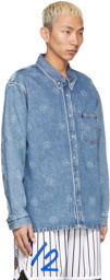 Martine Rose Blue Denim Logo Over Shirt