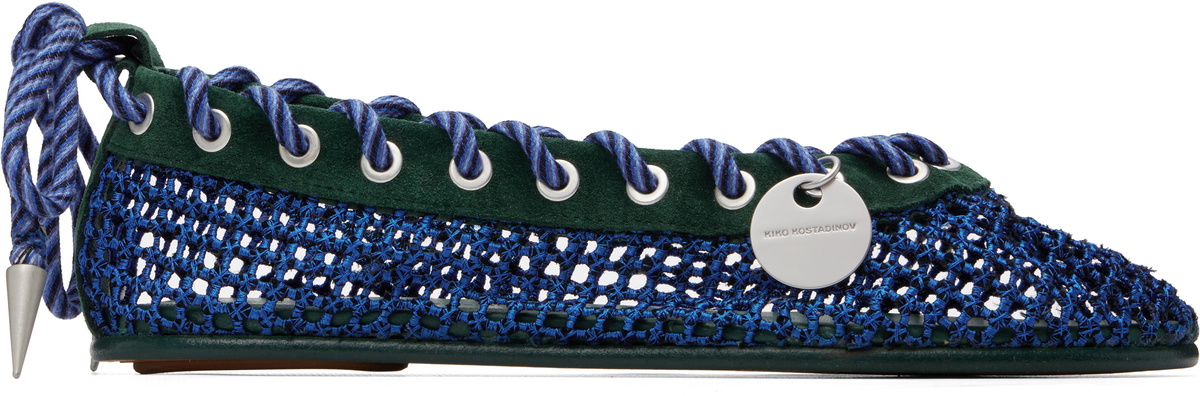 Kiko Kostadinov Blue Reticella Ballerina Flats