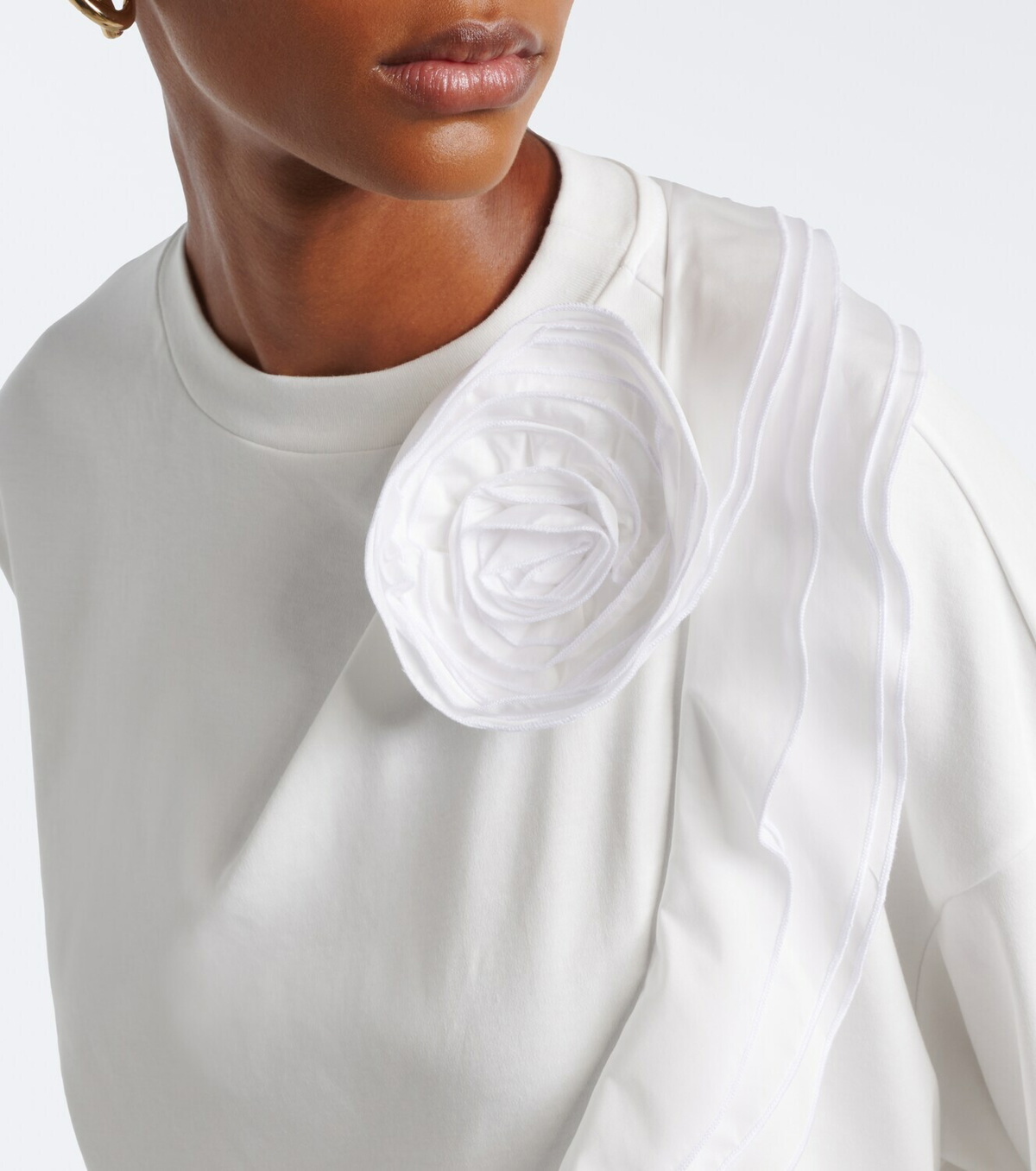 Max Mara Floral-appliqué cotton jersey T-shirt