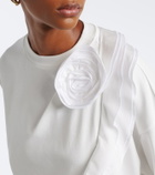 Max Mara Floral-appliqué cotton jersey T-shirt