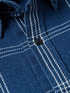 Club Monaco - Button-Down Collar Checked Indigo-Dyed Cotton Shirt Jacket - Blue