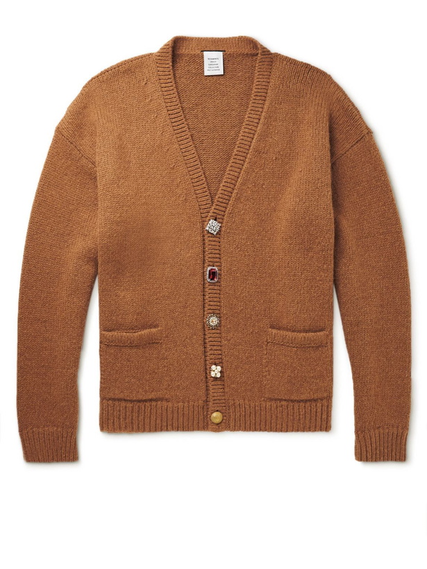 Photo: VETEMENTS - Embellished Baby Alpaca-Blend Cardigan - Brown