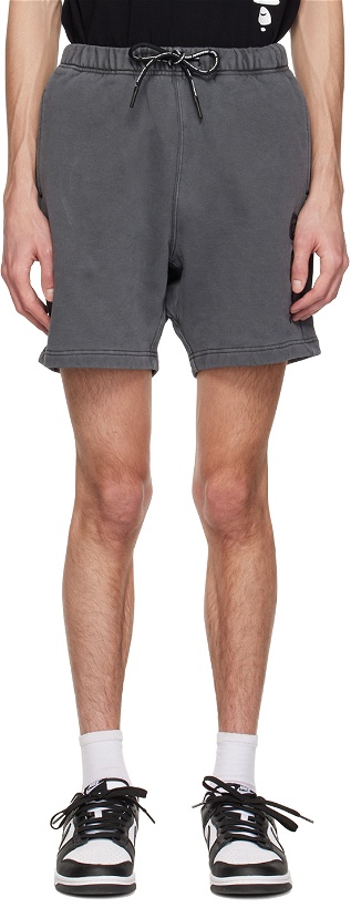 Photo: AAPE by A Bathing Ape Gray Embroidered Shorts
