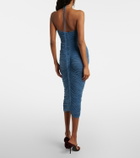 Magda Butrym Floral-appliqué ruched midi dress
