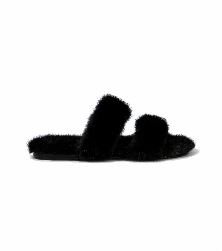 Photo: Saint Laurent - Bleach faux fur sandals